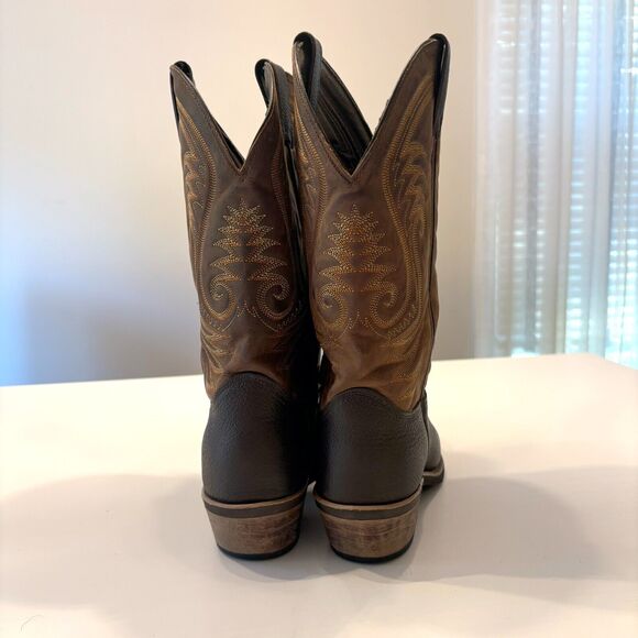 Abilene Men's Brown Leather Western Stitched Cowboy Ranch Boots Size 10 B - Picture 8 of 12